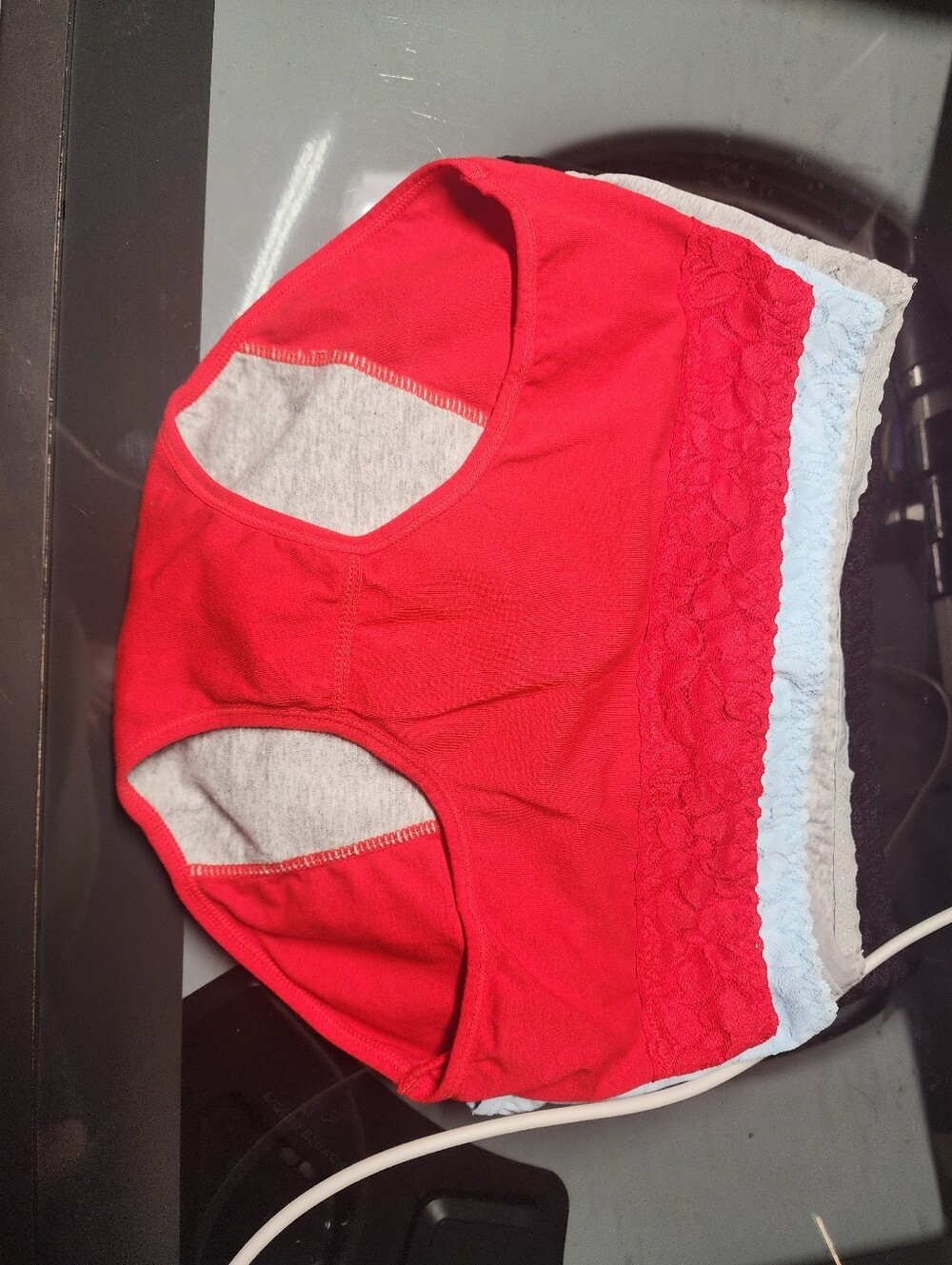 NEW 4 Pack Underwear Cotton Red/Blue/Grey/Black Womens Small